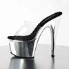 Pleaser - ADORE701 Mules à talons - Chaussures de pole dance - Noir/Couleur chrome Product image